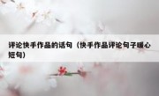 评论快手作品的话句（快手作品评论句子暖心短句）