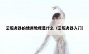 云服务器的使用教程是什么（云服务器入门）