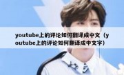 youtube上的评论如何翻译成中文（youtube上的评论如何翻译成中文字）