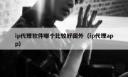 ip代理软件哪个比较好国外（ip代理app）