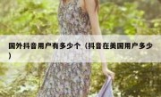 国外抖音用户有多少个（抖音在美国用户多少）