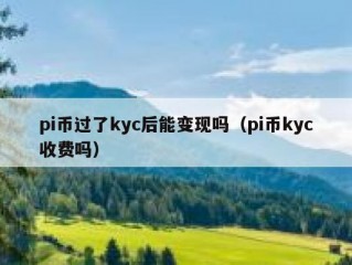 pi币过了kyc后能变现吗（pi币kyc收费吗）