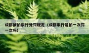 成都被拍限行处罚规定（成都限行是拍一次罚一次吗）