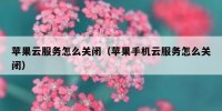 苹果云服务怎么关闭（苹果手机云服务怎么关闭）