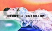 云服务都有什么（云服务做什么用的）
