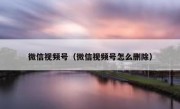 微信视频号（微信视频号怎么删除）