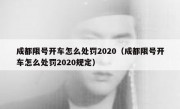 成都限号开车怎么处罚2020（成都限号开车怎么处罚2020规定）