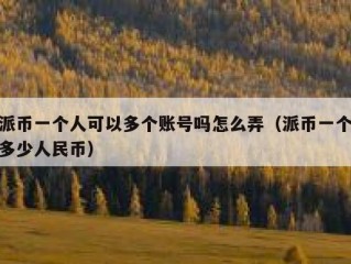 派币一个人可以多个账号吗怎么弄（派币一个多少人民币）