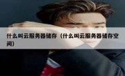什么叫云服务器储存（什么叫云服务器储存空间）