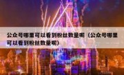 公众号哪里可以看到粉丝数量呢（公众号哪里可以看到粉丝数量呢）