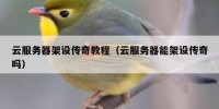 云服务器架设传奇教程（云服务器能架设传奇吗）