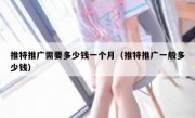 推特推广需要多少钱一个月（推特推广一般多少钱）
