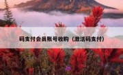 码支付会员账号收购（激活码支付）
