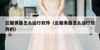 云服务器怎么运行软件（云服务器怎么运行软件的）