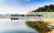 twitter中国（twitter中国人能用吗）