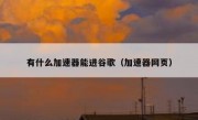 有什么加速器能进谷歌（加速器网页）