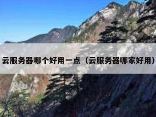 云服务器哪个好用一点（云服务器哪家好用）