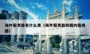 海外服务器有什么用（海外服务器和国内服务器）