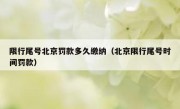 限行尾号北京罚款多久缴纳（北京限行尾号时间罚款）