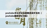 youtube怎么评论设置翻译成中文的（youtube翻译评论功能）