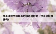快手涨粉主播是真的吗还是假的（快手涨粉赚钱吗）