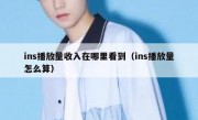 ins播放量收入在哪里看到（ins播放量怎么算）