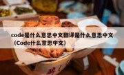 code是什么意思中文翻译是什么意思中文（Code什么意思中文）