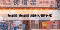 ins浏览（ins浏览记录别人看得到吗）