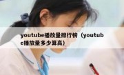 youtube播放量排行榜（youtube播放量多少算高）