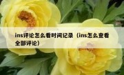 ins评论怎么看时间记录（ins怎么查看全部评论）