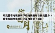 用流量看电视剧和下载电视剧哪个耗流量少（看电视剧用流量好还是用流量下载好）