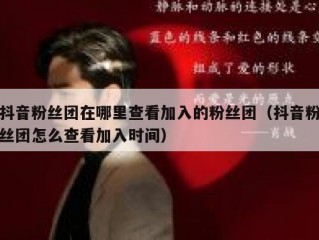 抖音粉丝团在哪里查看加入的粉丝团（抖音粉丝团怎么查看加入时间）