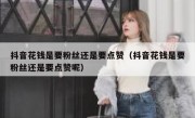 抖音花钱是要粉丝还是要点赞（抖音花钱是要粉丝还是要点赞呢）