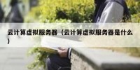 云计算虚拟服务器（云计算虚拟服务器是什么）