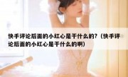 快手评论后面的小红心是干什么的?（快手评论后面的小红心是干什么的啊）