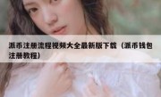 派币注册流程视频大全最新版下载（派币钱包注册教程）
