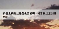 抖音上的粉丝是怎么弄的呢（抖音粉丝怎么赚钱）