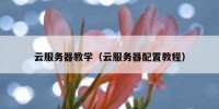 云服务器教学（云服务器配置教程）