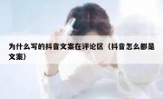 为什么写的抖音文案在评论区（抖音怎么都是文案）