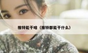推特能干啥（推特都能干什么）