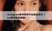 instagram账号购买平台微信支付（ins账号购买网站）