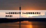 ins在哪里看点赞（ins在哪里看点赞过的内容）