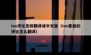 ins评论怎样翻译成中文版（ins里面的评论怎么翻译）