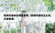 微博热搜榜在哪里看啊（微博热搜榜怎么找,从哪里看）
