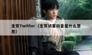 主页Twitter（主页访客抖音是什么意思）