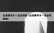 北京限号不一定会罚款（北京限号不一定会罚款嘛）