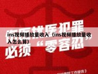 ins视频播放量收入（ins视频播放量收入怎么算）