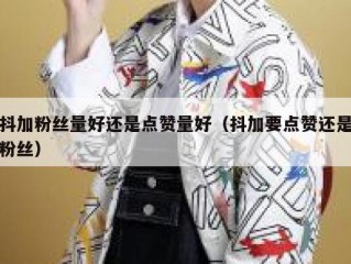 抖加粉丝量好还是点赞量好（抖加要点赞还是粉丝）