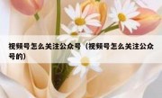 视频号怎么关注公众号（视频号怎么关注公众号的）