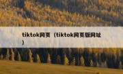 tiktok网页（tiktok网页版网址）